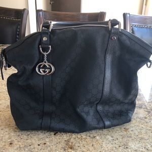 Gucci black nylon tote